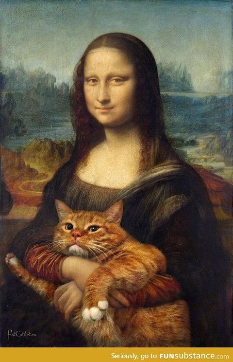 Proof that all art can be improved with the addition of a fat ginger cat