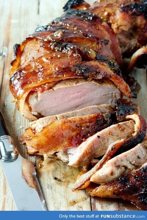 Bacon with brown sugar pork tenderloin