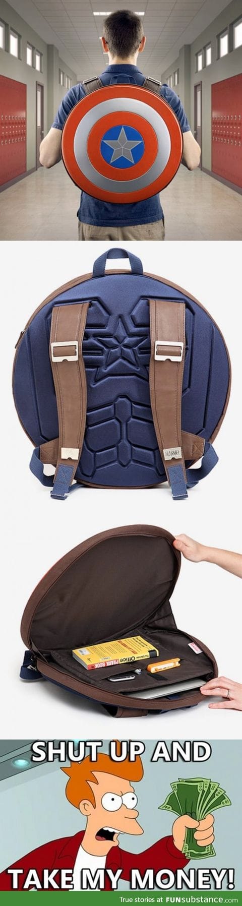 Captain America Bag. I want this!