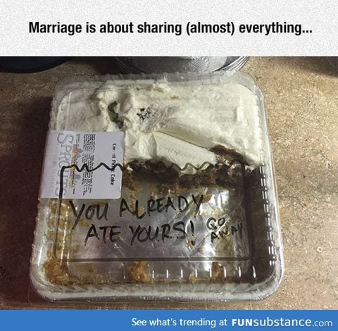 Marriage is about sharing