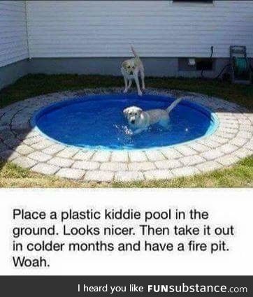 Pool and fire pit in one