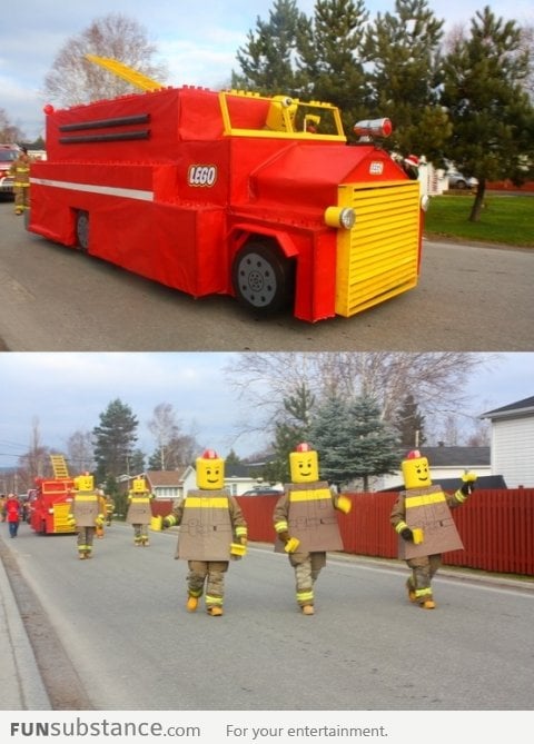 Christmas parade of a local fire department