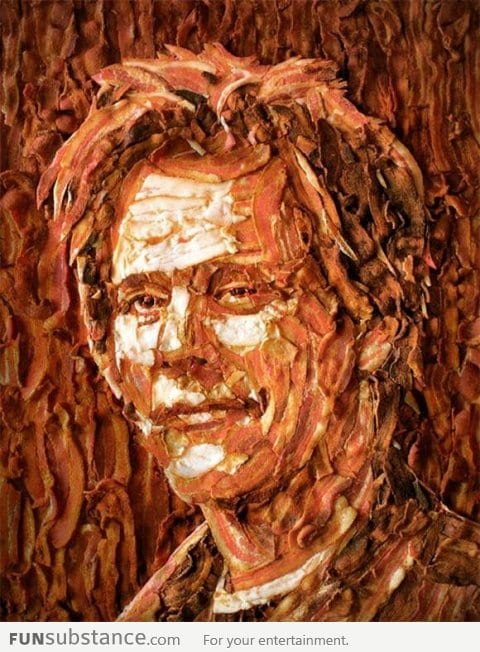 Kevin Bacon made out of bacon