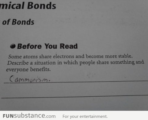 A student's chemistry homework