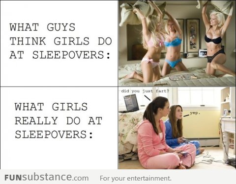 What Guys Think Girls Do At Sleepovers: