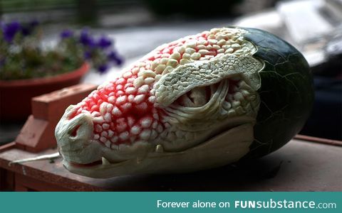 Carved watermelon