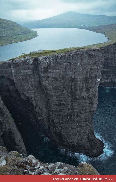 Lake above an ocean