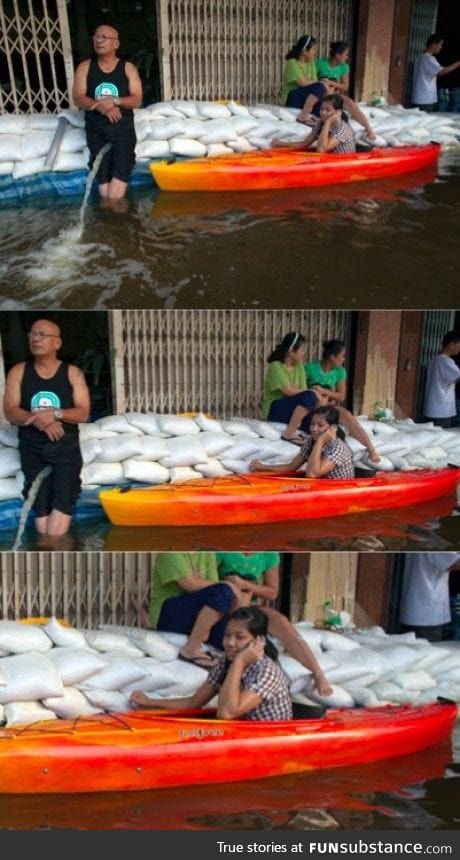 Man causes flood, homes evacuated