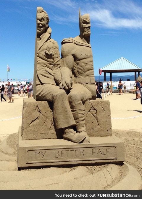 Unbelievable Batman Sand Sculpture in Parksville, British Columbia