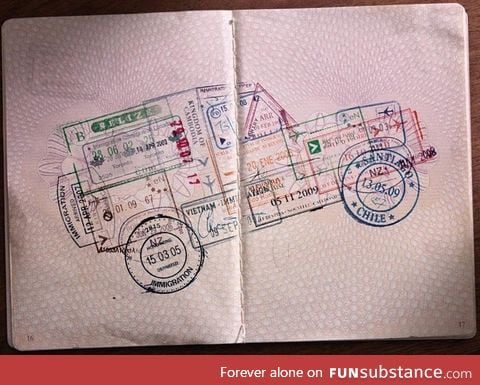 Passport stamp art