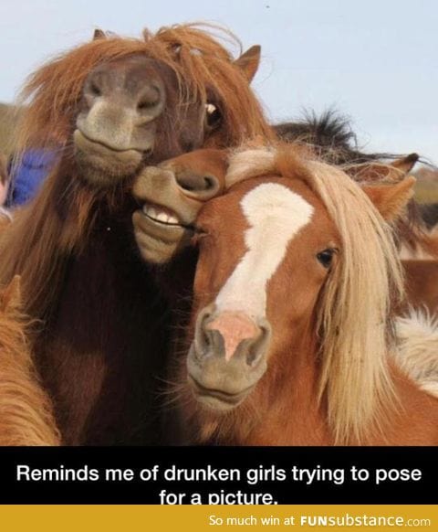 Drunk girls posing for a picture