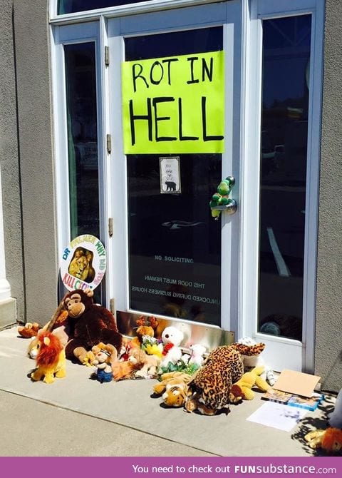 Meanwhile, outside Walter Palmer's dentistry office