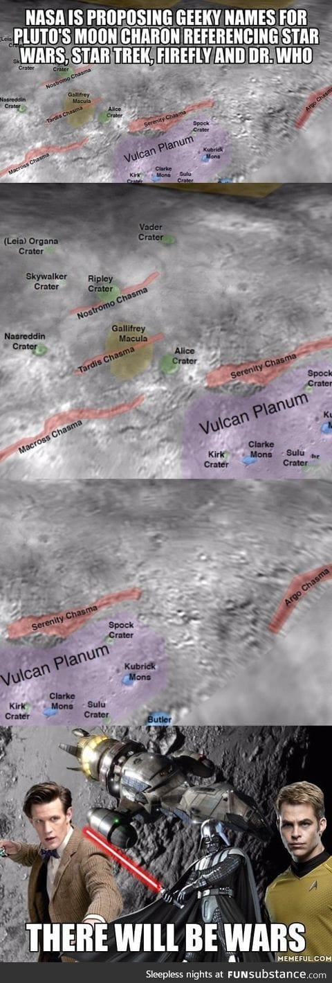 NASA is naming Pluto's moon with geeky names from shows like Star Wars and Star Trek