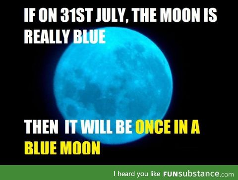 Once in a "blue moon," 31st July