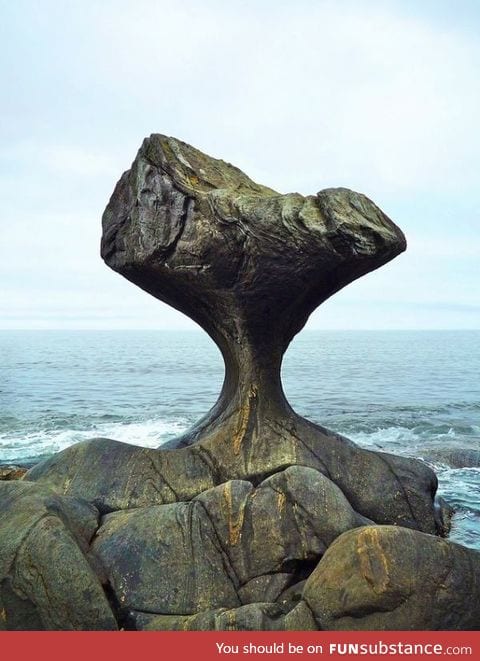 Stone carved by waves