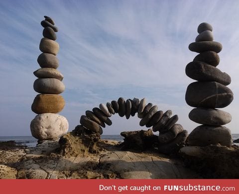 Stacked a few rocks and made an arch at the beach the other day