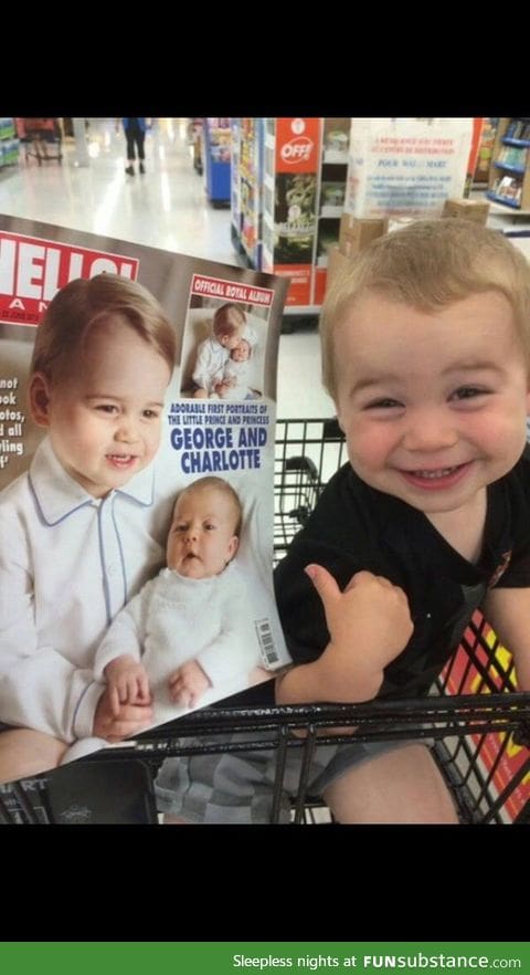 Little boy thinks he's Prince George