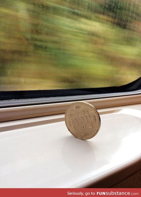 This is how smooth the bullet train is in Japan