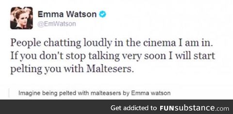 Emma watson on annoying people at the cinema