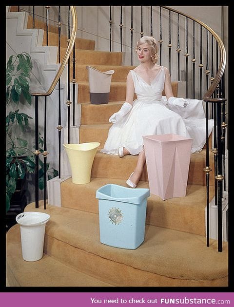 This 1950s ad for trashcans is really just me sitting with the squad