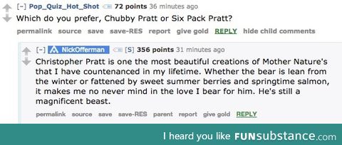 Nick Offermen's thought on Chris Pratt