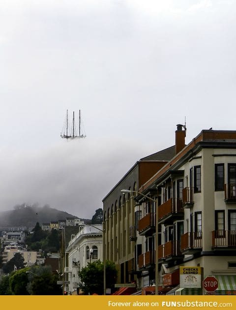 Sometimes you'd swear it was the mast of a ship passing by.