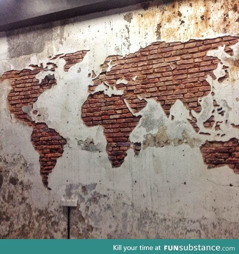 World map mural