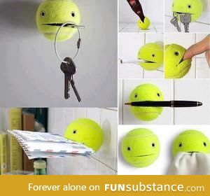 Innovative uses for a tennis ball