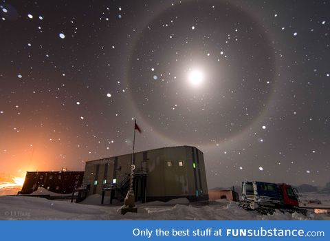 Blue moon halo over Antarctica