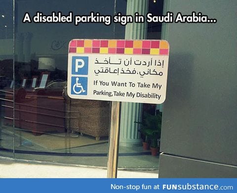 Disabled parking sign