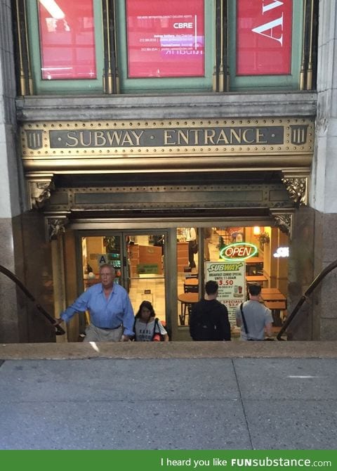 This Subway restaurant was built in an old subway station