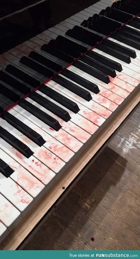 A piano after a performance of a Bartok Concerto at the Cincinnati World Piano Competition