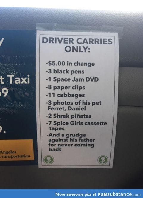 Left in a los angeles taxi