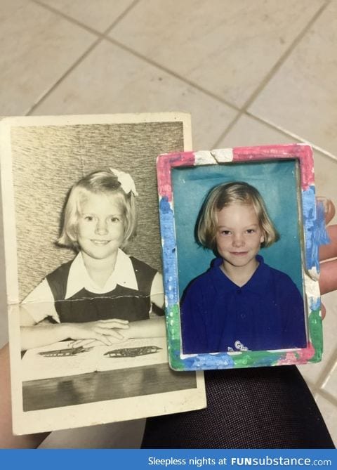 My mum and I at the same age. Funny thing is I'm adopted