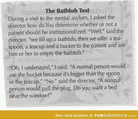 Bathtub test