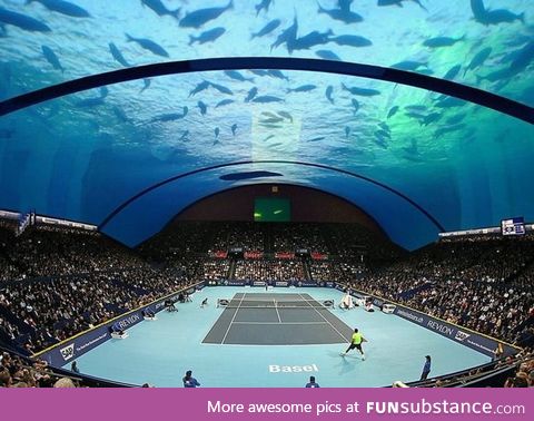 An underwater tennis court in dubai to host grand slam tournaments