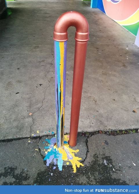 Creative painting on barrier bars