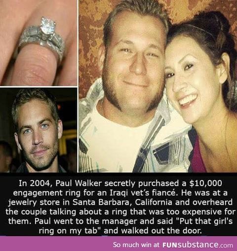 Paul Walker bought this couple's wedding ring