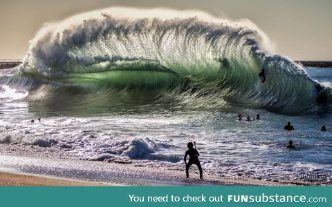 A giant backwash wave