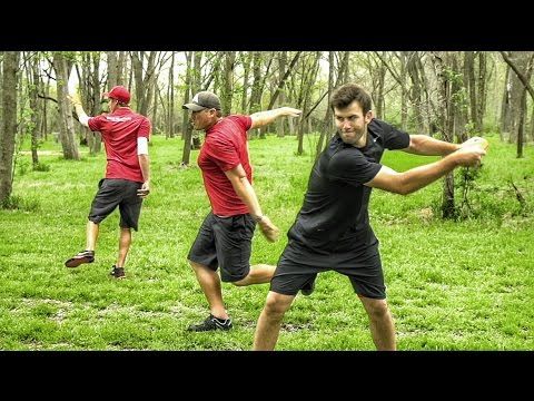 Frisbee vs. Disc Golf Trick Shot Battle