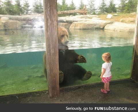 "hey bear!" .... "hey snack"