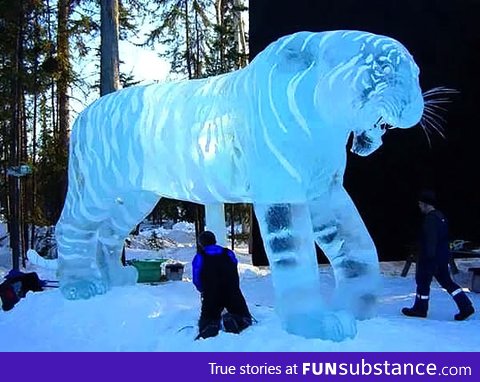 Tiger Ice Sculpture