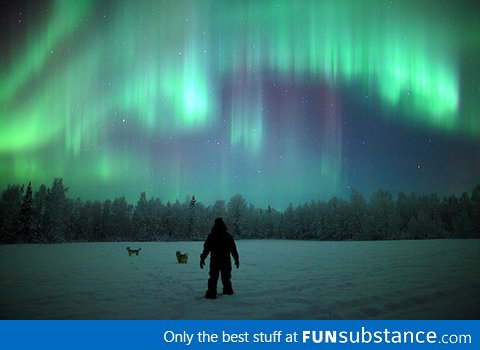 My uncle showed me this picture of him in Lapland, Finland