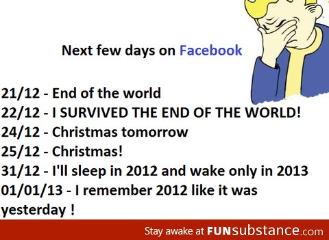 Next few days on Facebook