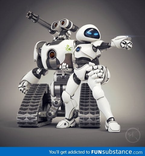 Wall-E and Eve all grown up