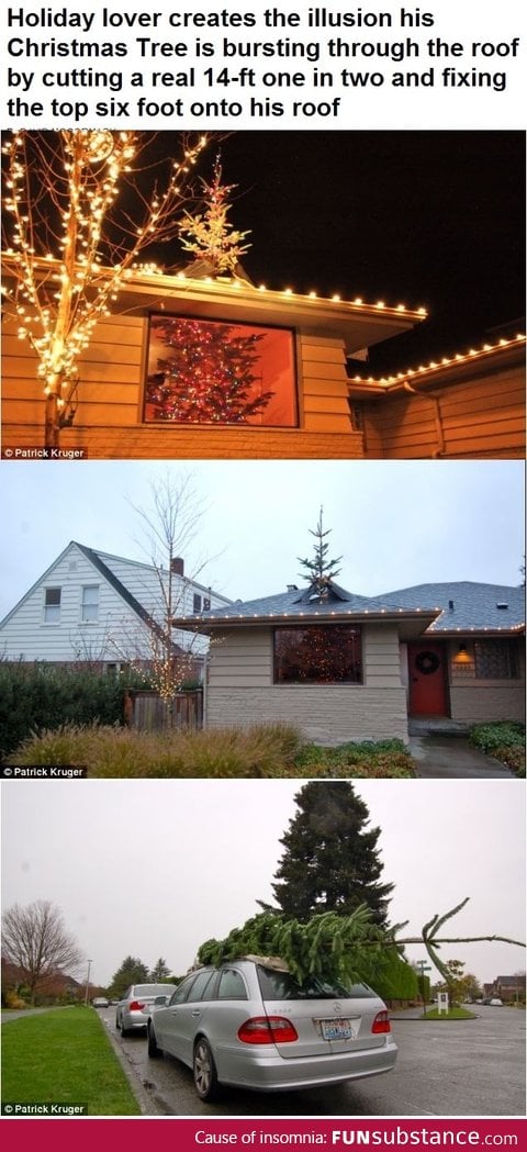 Christmas tree through the roof