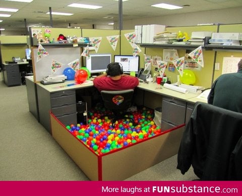 How to decorate a office cubicle for a birthday