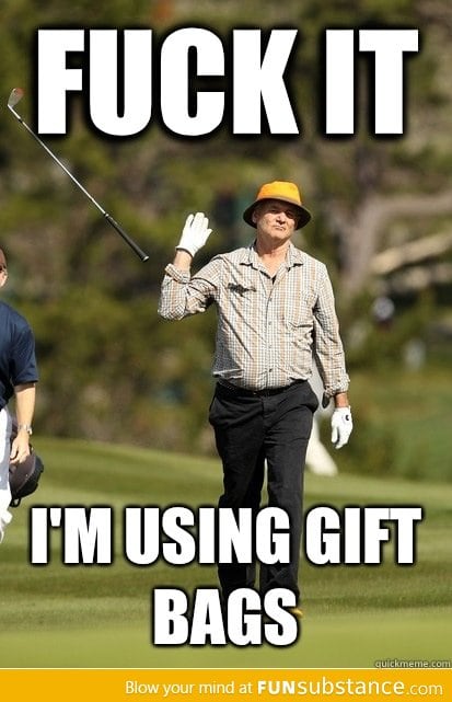 How I usually feel about wrapping Christmas presents