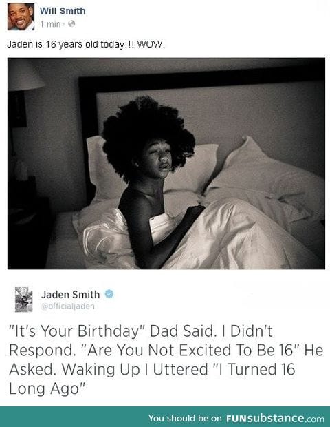 Jaden smith turns 16