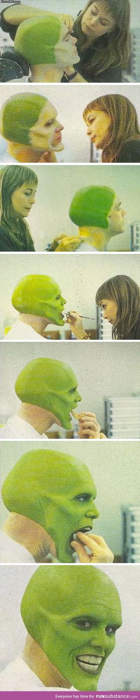 Jim Carrey gettin his makeup on